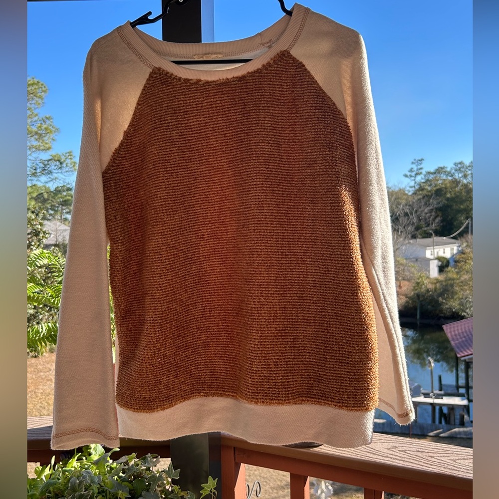 Mystree Cozy Brown and Cream Women's Sweater Size Medium